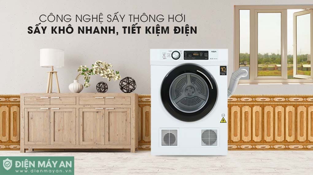 Máy sấy thông hơi Aqua 7 kg AQH-V700FW
